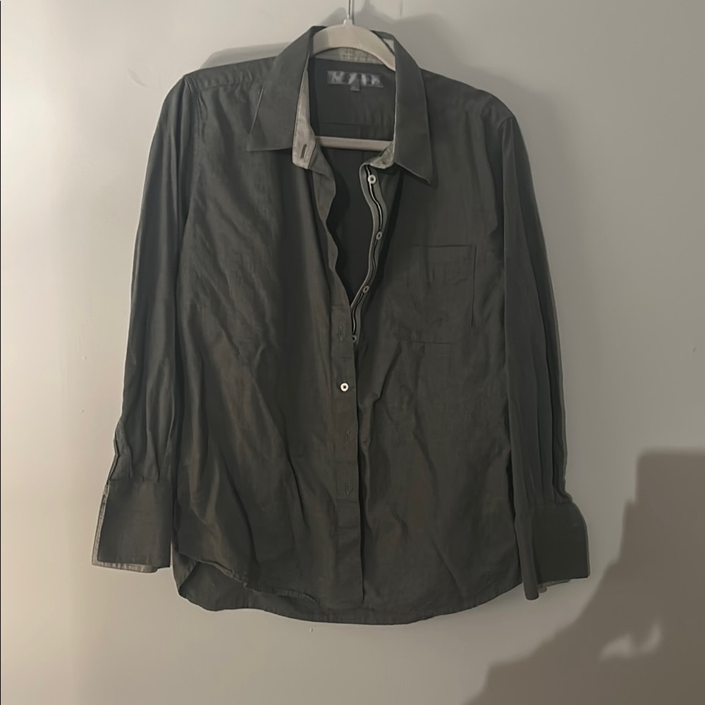 Dark Green Button-Up Shirt